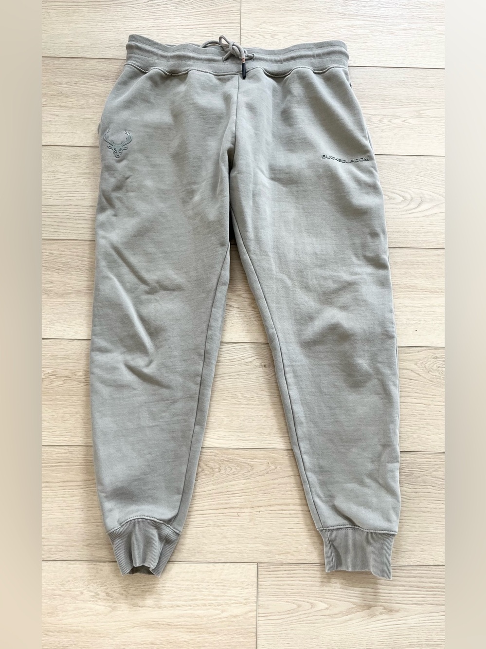 Bucked Up Mens Joggers Sweatpants XL Khaki Beige Antler Logo Athleisure Pockets